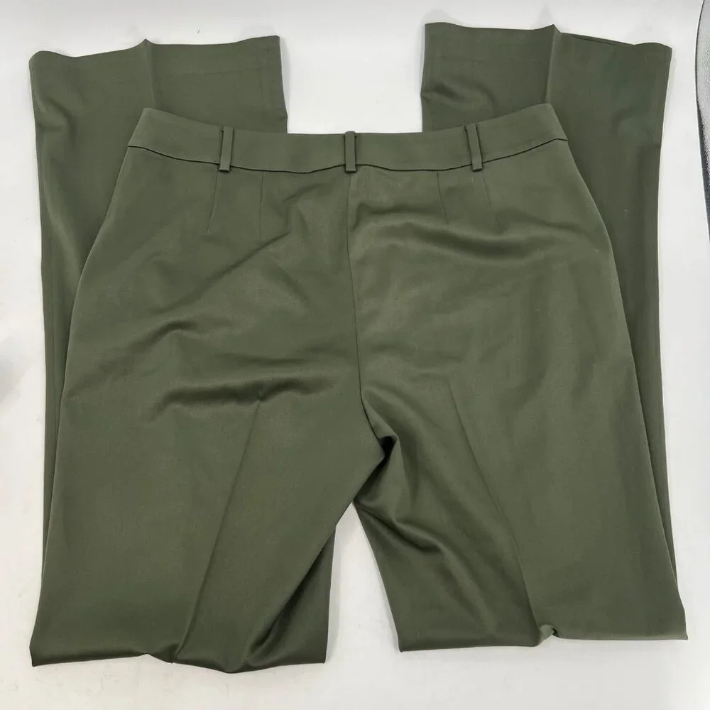 St. John Green Stretch Wool Straight Trousers | Size 14 - Picture 6 of 9